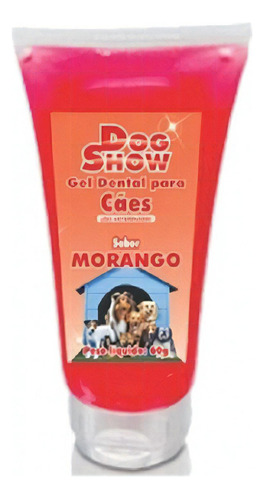 Pasta De Dente Gel Dental Cães Gato Dog Show Mau Hálito Sabor Morango