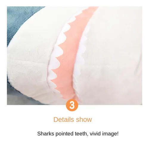 Bordado De Peluche Con Forma De Tiburón De 35 Cm, Grande Y S
