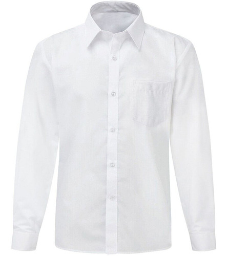Imagen 1 de 5 de Camisa Blanca Manga Larga Cuello Corbata De Talla 4 - Xl