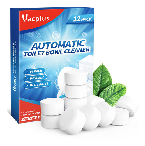 Vacplus Paquete De 12 Tabletas Limpiadoras De Inodoros, Limp