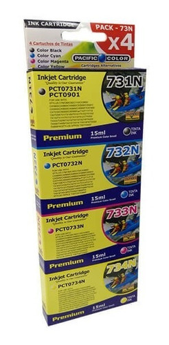 Imagen 1 de 3 de Epson 73 Pack Alternativo Pacific Color T073 Tx200 Cx5500