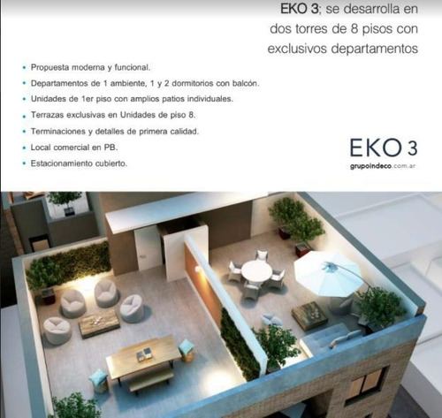 Imagen 5 de 8 de 2 Dormitorios C/terraza Exclusiva - Eko 3 Mitre 1110