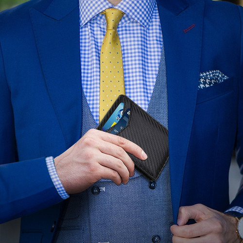 Cartera Hombre,billetera Bloqueo Rfid Diseño Inteligente