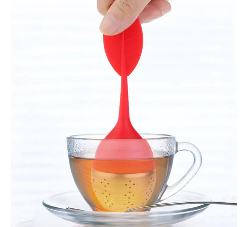 4set Durable Hoja En Forma De Silicona Mango Té Infusor Cola