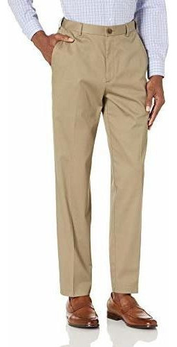 Haggar Pantalones Caqui Clasicos Premium Fit De Delante Lisa