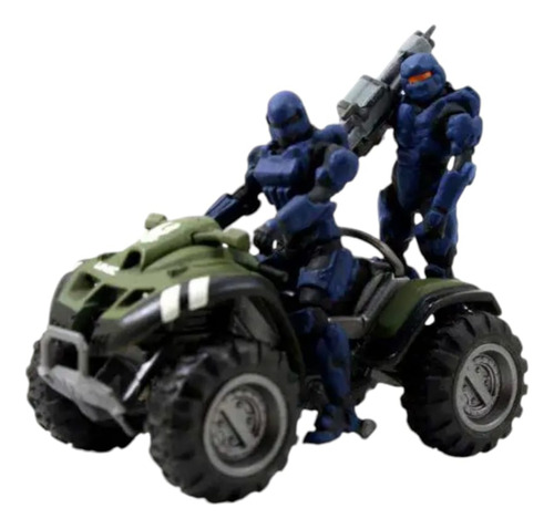 Halo 4, Vehículo Diecast Serie 1 Unsc Mongoose Con 2 Figuras
