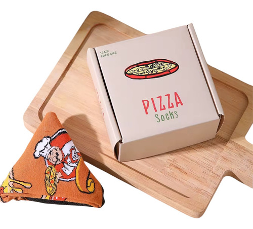 Calcetines Pizza Con Caja Calcetas Pizza Regalo Creativo
