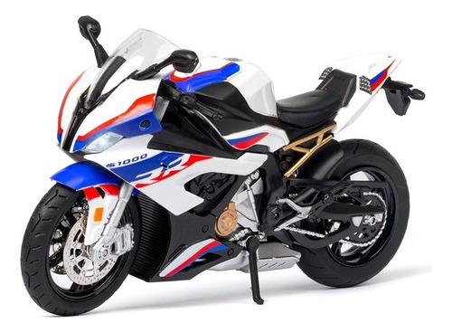 Bmw-1000rr Miniatura Model Metal Con Luz Y Sonido Base 1:12