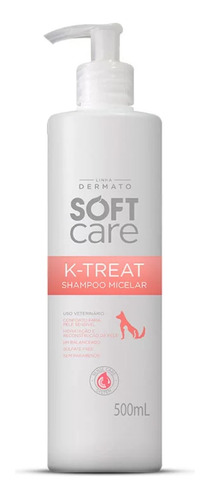 Shampoo Micelar Soft Care K-treat Para Cães E Gatos 500 Ml Fragrância Dermato