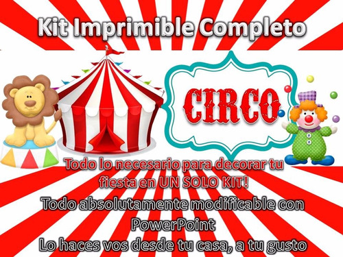 Kit Imprimible Circo Nene 100% Modificable