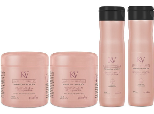 2 Shampoo + 2 Mascara De Keratina Ossono X 250 Ml