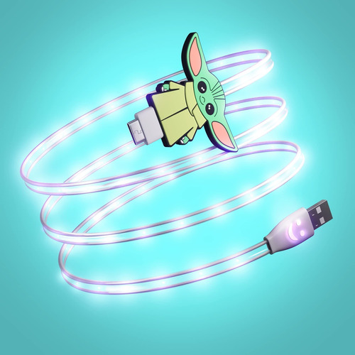 Baby_yoda Cable Usb Tipo 3 Pie Luz Led Flujo Rapido Para