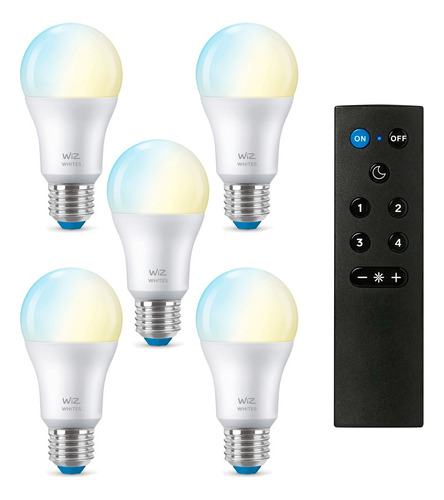 Lampara Led Bl Cálido/frío Wiz Wifi 8w E27 X 5 + Control Wiz