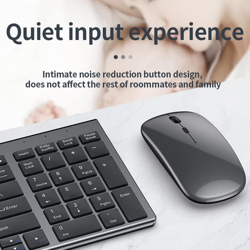 Teclado Y Mouse Bluetooth Recargable Portátil 2.4g Usb