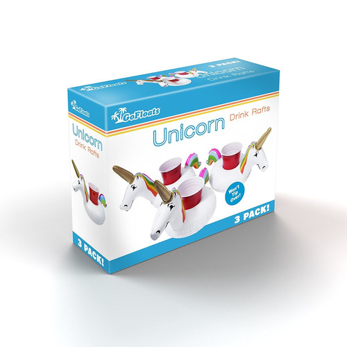 Sostenedor De La Bebida Gofloats Inflable Del Unicornio (3 P