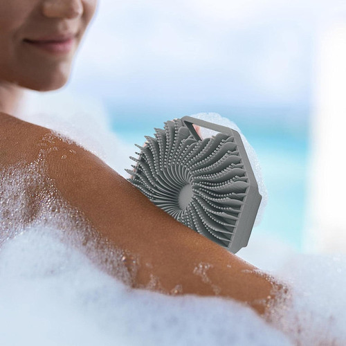 Depurador Baño Silicona Cepillo Manual Limpieza Corporal Con