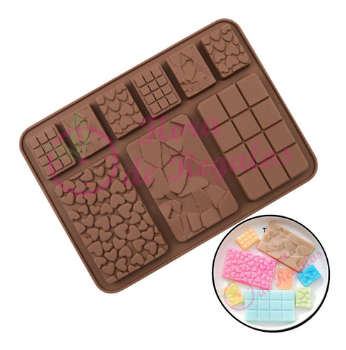 Molde Silicona Surtida 3 Tableta De Chocolate + 6 Chocolatin