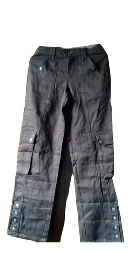 Pantalón Cargo De Dama 6 Bolsillos Tiro Medio Bajo  Broches