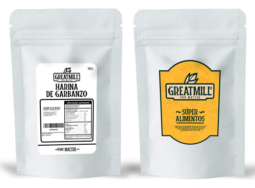 Harina De Garbanzo Great Mill Sin Azúcar Para Dieta Keto 1kg