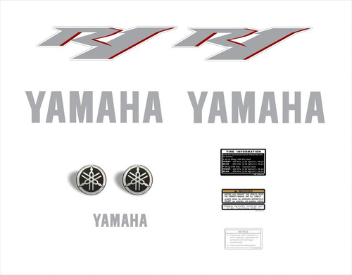 Kit Adesivos Yamaha R1 2007 Vinho R107vi