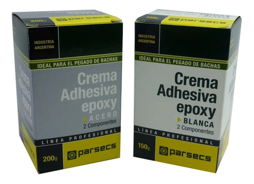 Imagen 1 de 1 de Crema Adhesiva Epoxy Parsecs Blanca Y Acero 150 Grs