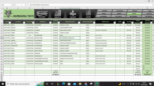 Planilha Excel Salão De Beleza