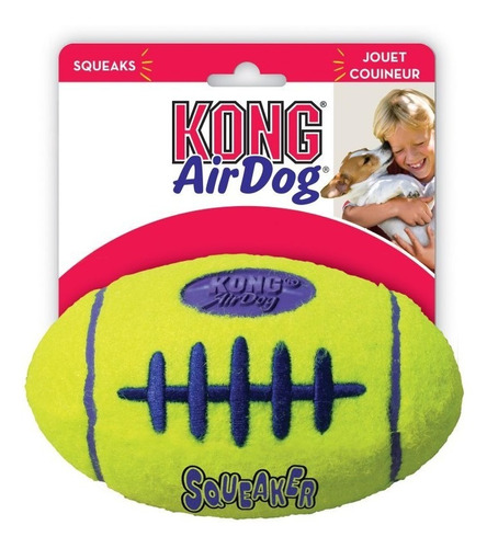 Kong Pelota Airdog Squeaker Football Grande Juquete Perro Color Amarillo