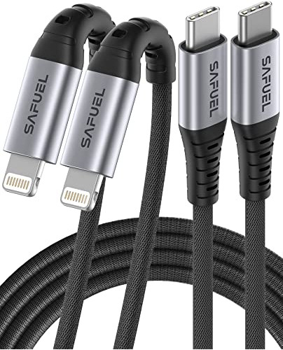 Safuel Usb C A Cable De Relámpago [6ft, 2 Paquete De Jz4l0