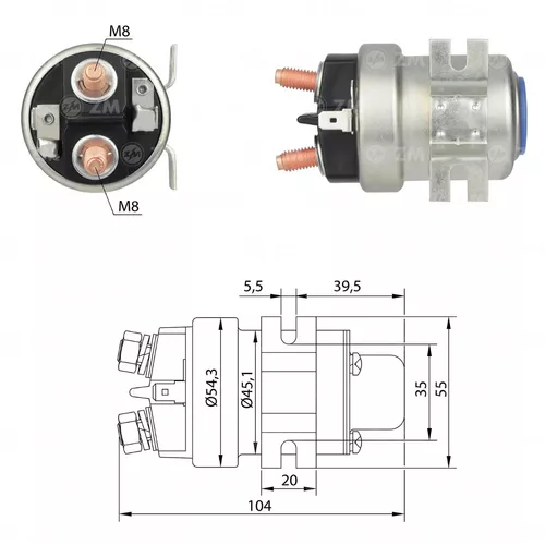 SOLENOIDE DE ARRANCADOR 24V 18 M