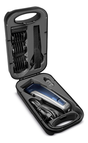 Cortador De Cabelo Mondial Cr-09m Titanium Power Com Maleta Cor Azul/Prata