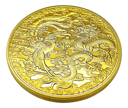 Moneda Conmemorativa De La Suerte Dorado