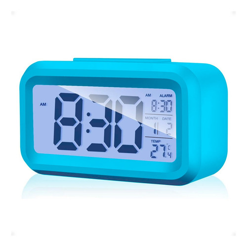 Reloj de mesa despertador LCD Smart Optical color azul