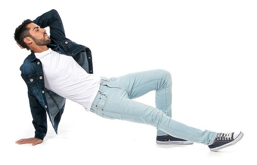 Imagen 7 de 8 de Jeans Pantalón De Mezclilla Caballero Skinny Stone Claro.