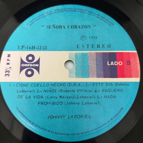 Johnny Laboriel - Señora Corazon Lp