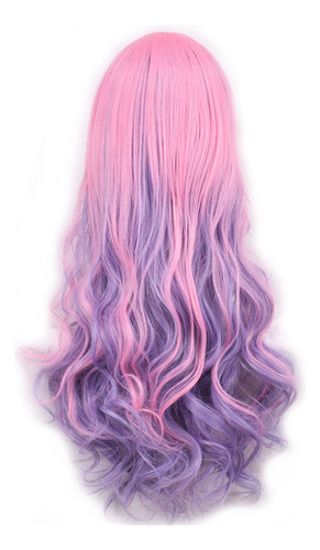Peluca Larga Y Rizada De Pelo Sintético Para Cosplay, Color