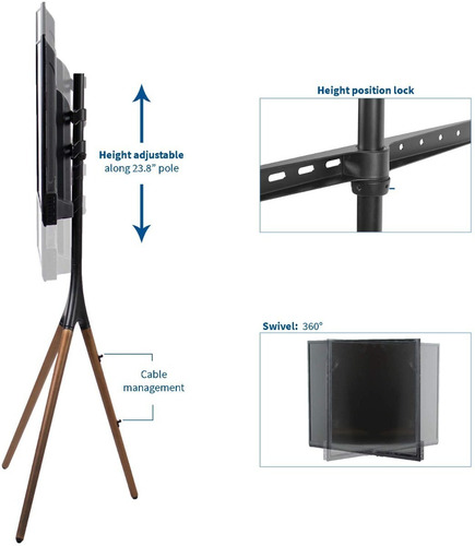 Rack Pedestal Trípode De Madera Para Tv 42 A 55 - Montech