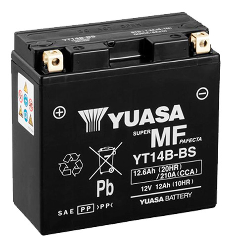 Bateria Moto Yuasa Yt14b-bs Compatible Con Yt14b-4 Yuasa Yt1