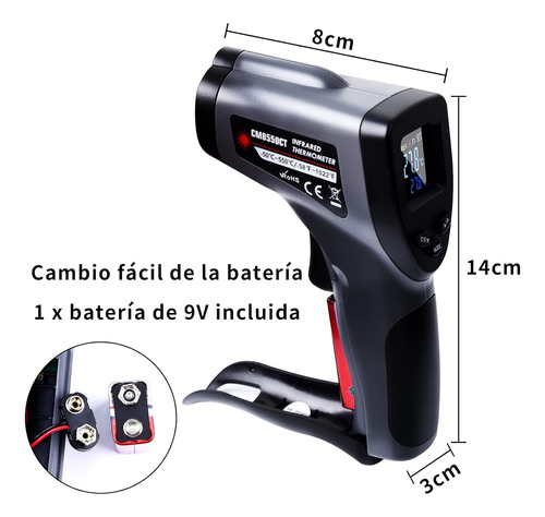 Practico Termometro Infrarrojo Láser Digital Sin Contacto