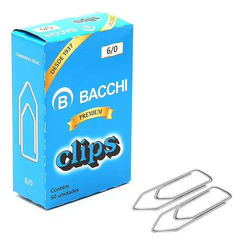 Clips Galvanizado Aço 6/0 Bacchi Caixa Com 50 Unidades