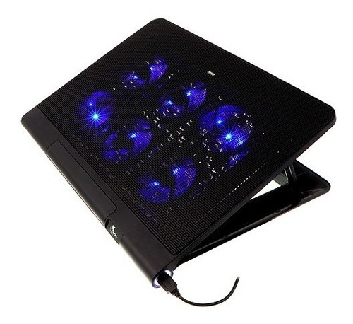 Enfriador Para Laptop,6 Ventiladores, Gaming,2 Usb, Led Azul