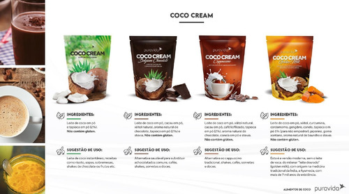 Coco Cream Leite De Coco Em Pó 1kg Puravida Creme Pura Vida