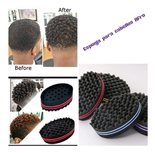 Esponja Para Afro Doble Cara Barbero Peluqueria