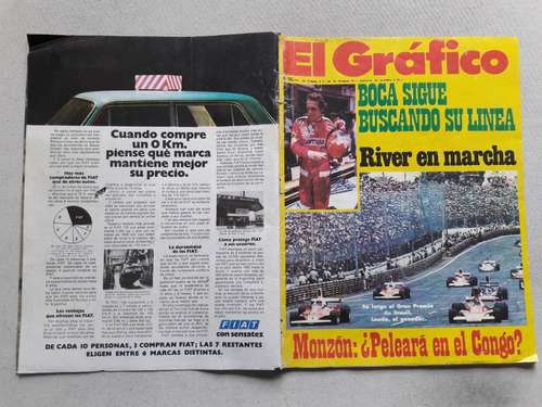 Revista El Gráfico Nº 2938 Boca Lauda F1 - River Estudiantes