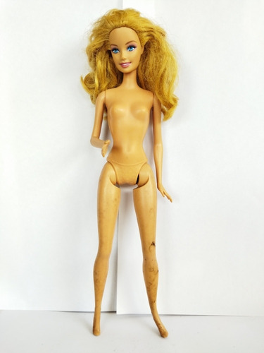 Barbie Rubia Ondulado Oscuro Saludo Mano Manchada 2009