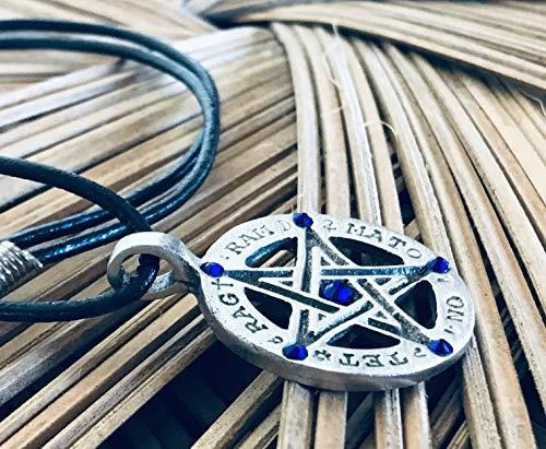 Trilogia Joyas Peltre Pentagrama Tetragrammaton Runas Colgan