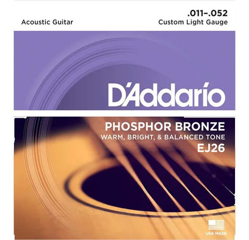 Corda Para Violão 011 Ej26 Phosphor Daddario