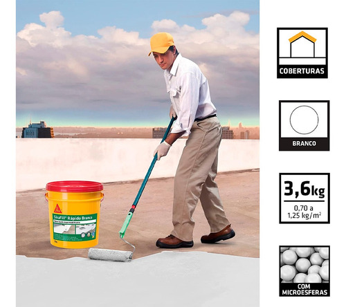 Manta Liquida Sikafill Rápido - Branco 3,6kg