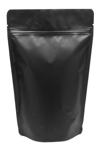 100 Bolsas Negra Stand Up Pouch Resellable 11x15cm 150gr