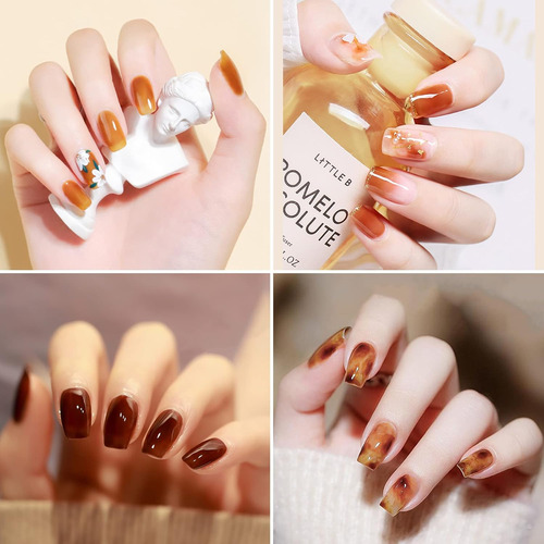 Esmalte De Uñas Jelly Gel Colores De Otoño, Juego De Esmalte