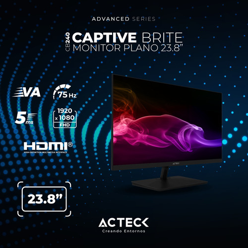 Acteck Monitor 23.8 Captive Brite Cb240 Full Hd Hdmi Y Vga